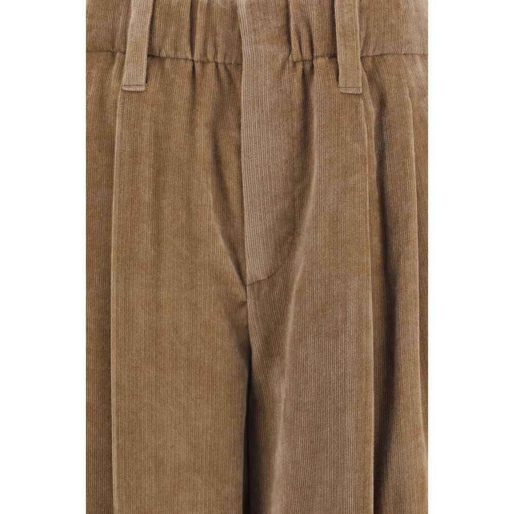 Braune Viskose-Freizeithose