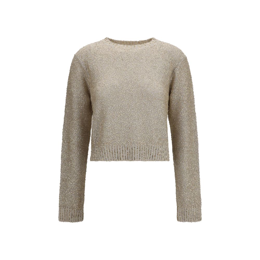 Beige Leinen Sweatshirt