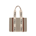 Beige Leinen Handtasche