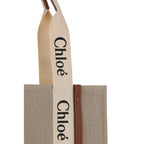 Beige Leinen Handtasche