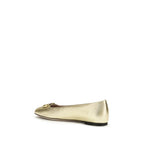 Ballerinas aus goldenem Nappa-Leder / Kalbsleder