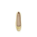 Ballerinas aus goldenem Nappa-Leder / Kalbsleder