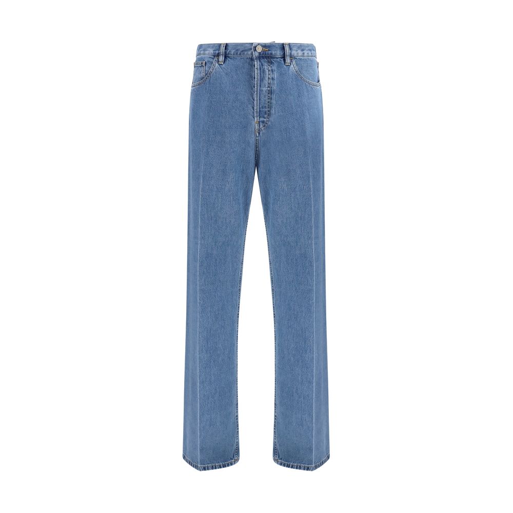Blaue Jeans aus Baumwolle im geraden Schnitt