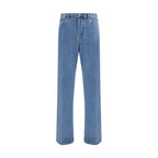 Blaue Jeans aus Baumwolle im geraden Schnitt