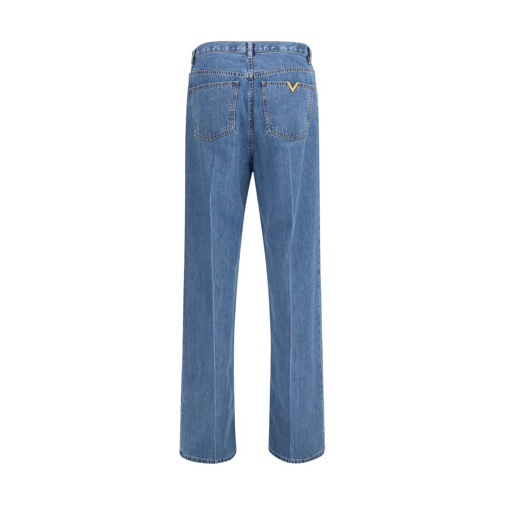 Blaue Jeans aus Baumwolle im geraden Schnitt