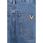 Blaue Jeans aus Baumwolle im geraden Schnitt