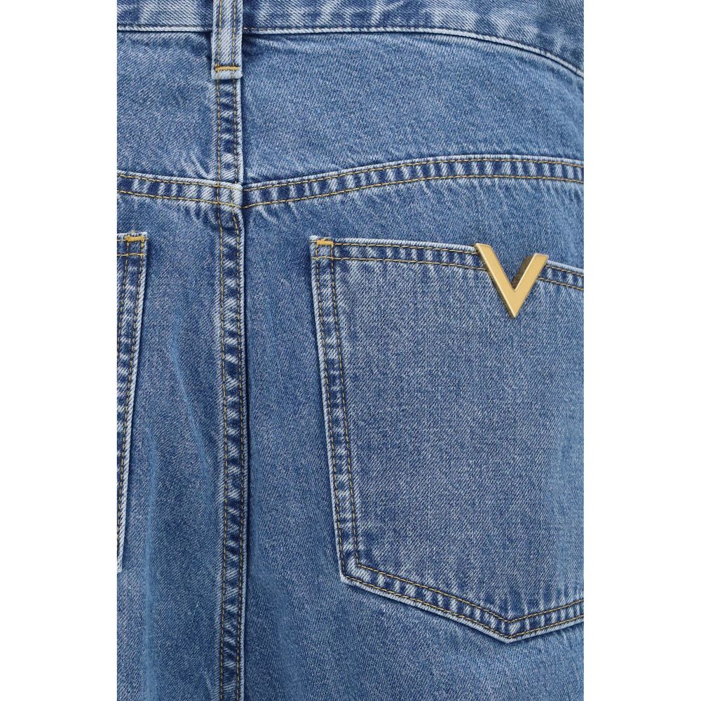 Blaue Jeans aus Baumwolle im geraden Schnitt