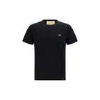 Schwarzes Baumwoll-T-Shirt