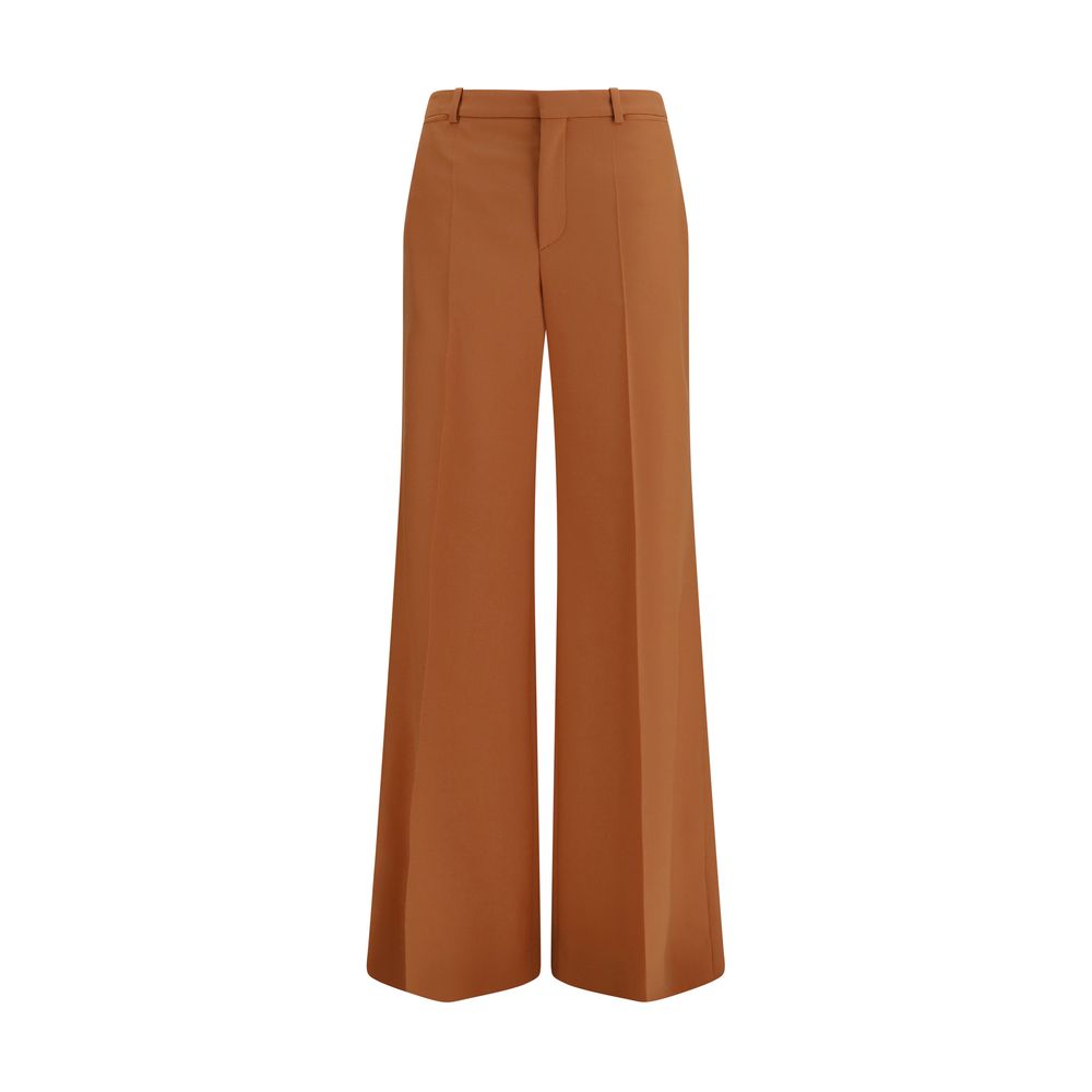 Orange Baumwollhose mit ausgestelltem Bein