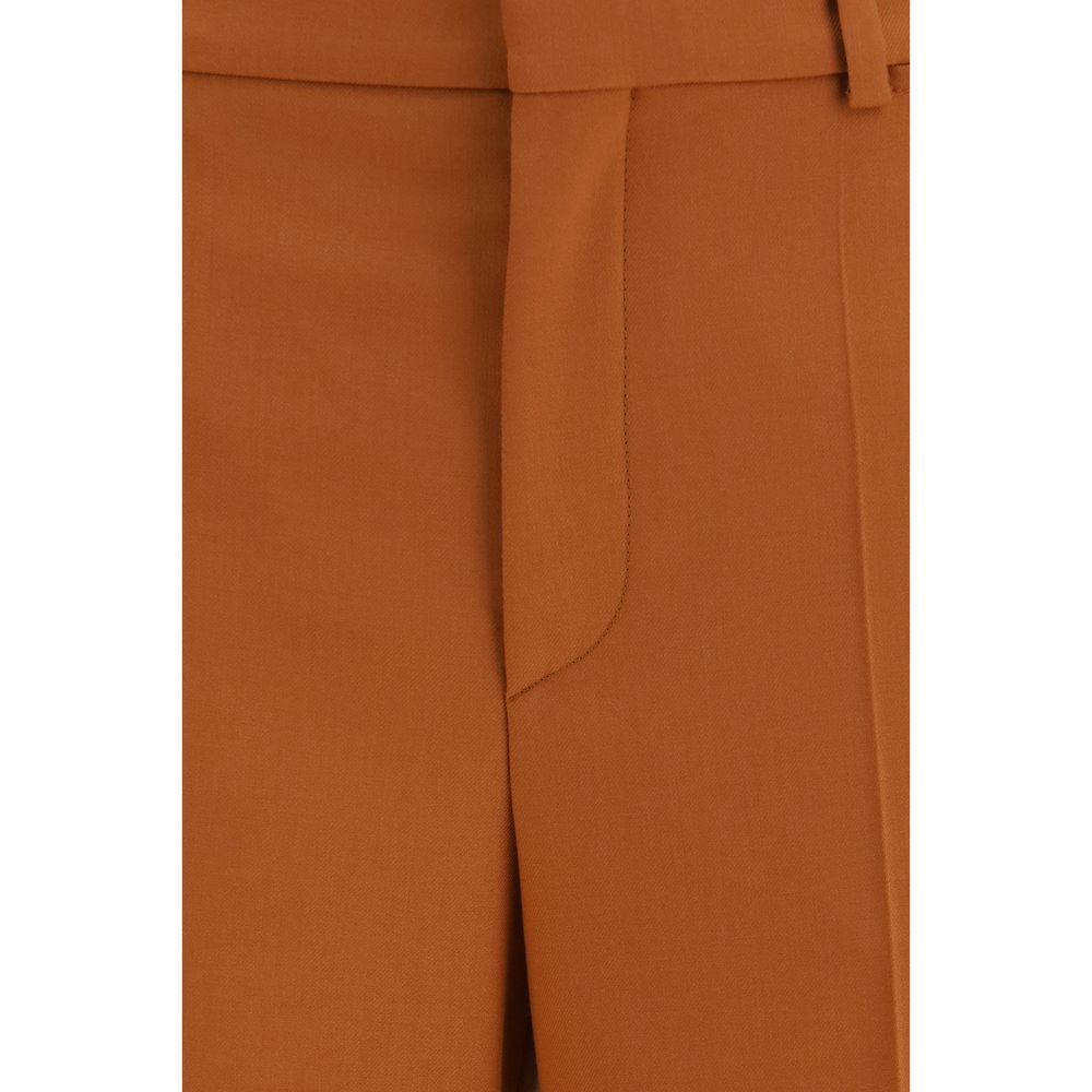 Orange Baumwollhose mit ausgestelltem Bein