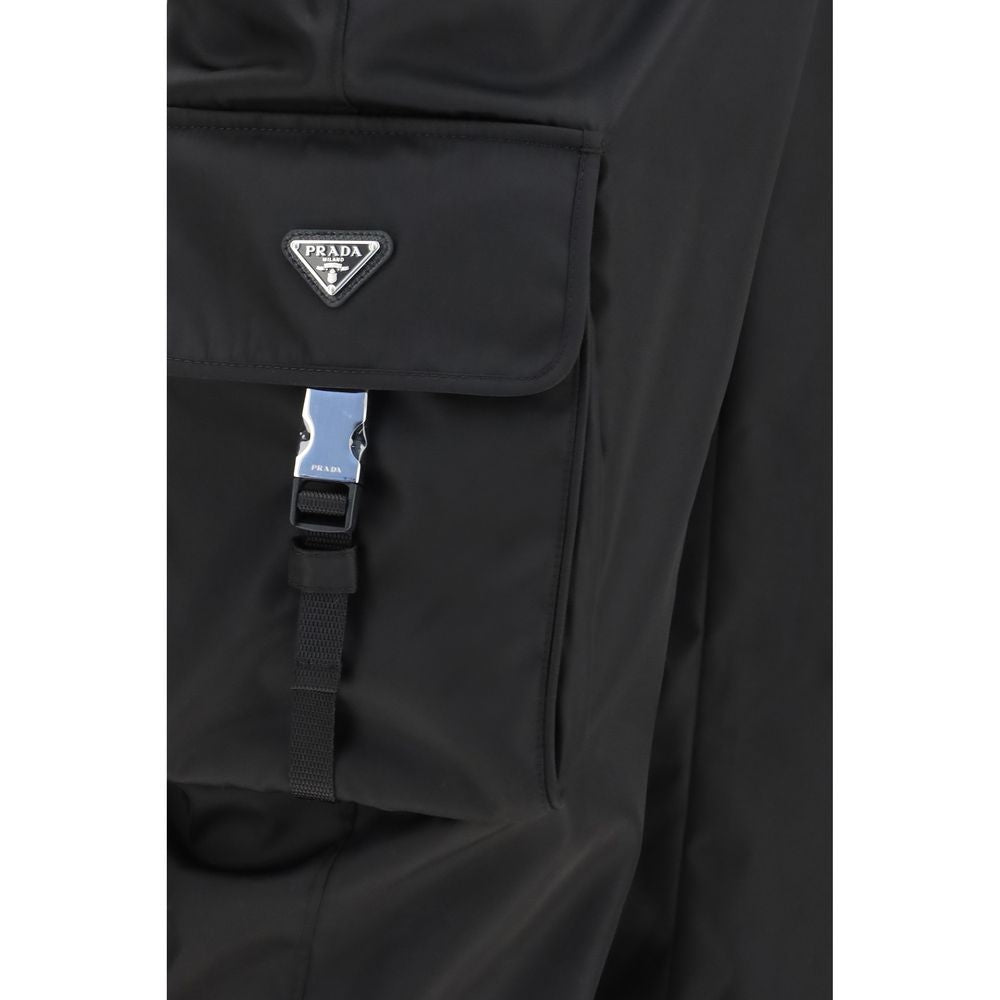 Schwarze Cargohose aus Nylon