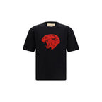 Schwarzes Baumwoll-T-Shirt