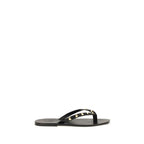 Schwarze Bos Taurus Kalbsleder-Flip-Flop-Sandalen