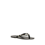 Schwarze Bos Taurus Kalbsleder-Flip-Flop-Sandalen