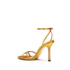 Orange Seiden-Stiletto-Sandalen