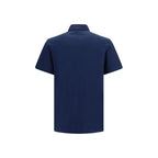 Blaues Baumwoll-Polohemd