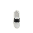 Sneakers aus schwarzem und weißem Kalbsleder, Low-Top-Modell