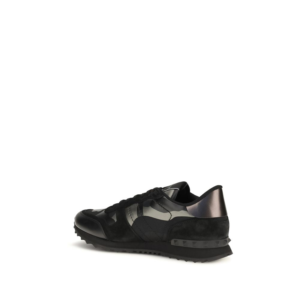 Schwarze Polyamid-Sneaker für Sport