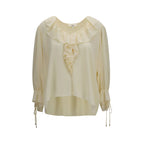 Beige Seidenbluse