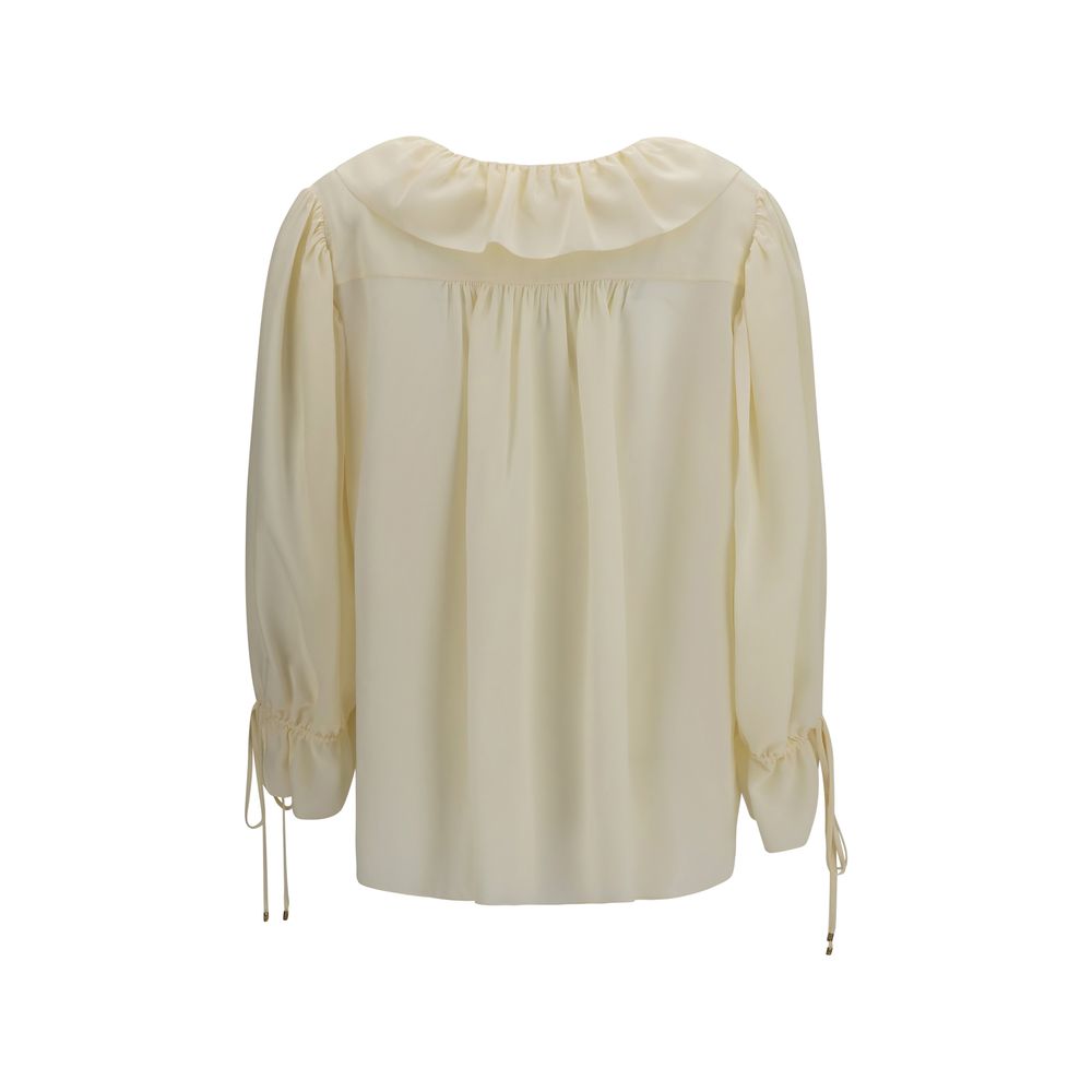 Beige Seidenbluse