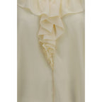 Beige Seidenbluse