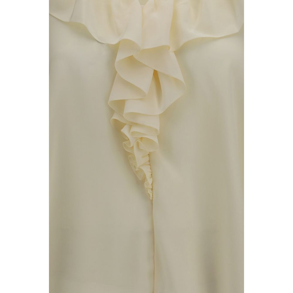 Beige Seidenbluse
