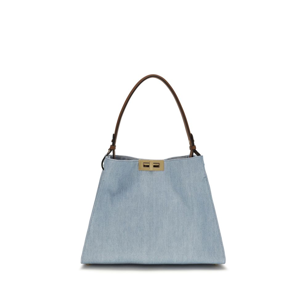 Schultertasche aus blauem Kalbsleder Bos Taurus