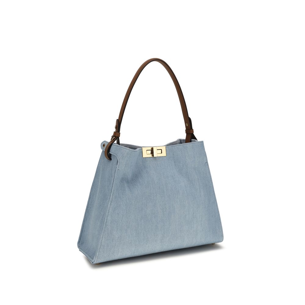 Schultertasche aus blauem Kalbsleder Bos Taurus