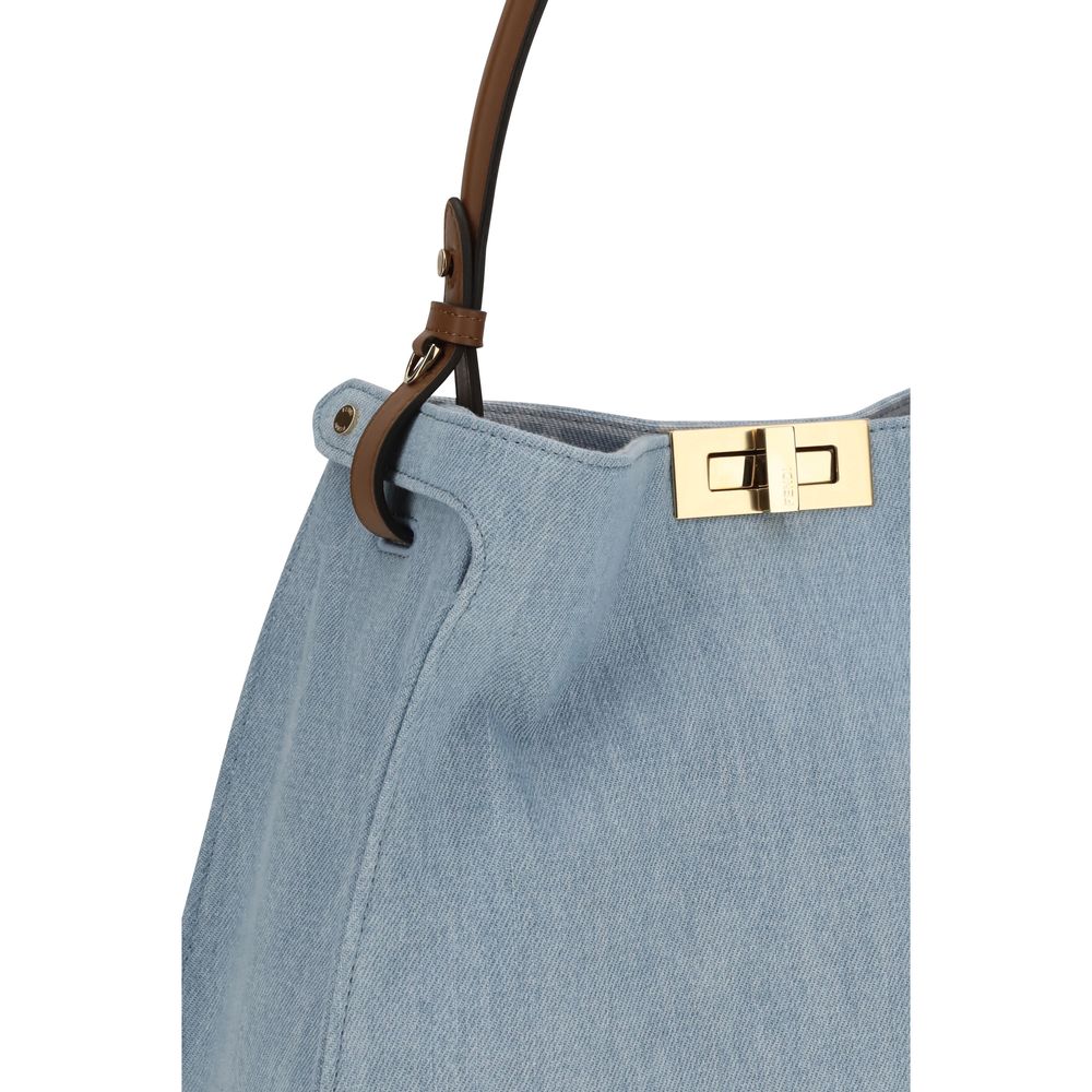 Schultertasche aus blauem Kalbsleder Bos Taurus