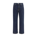 Blaue Jeans aus Baumwolle im geraden Schnitt