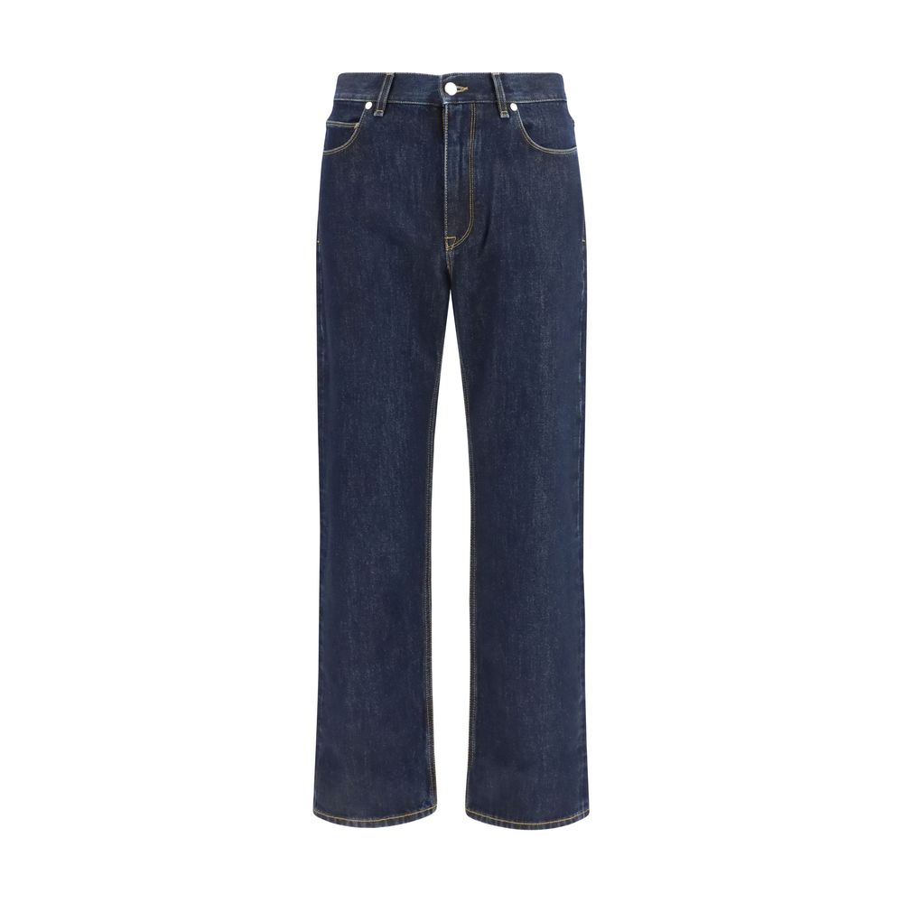 Blaue Jeans aus Baumwolle im geraden Schnitt
