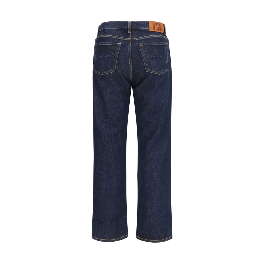 Blaue Jeans aus Baumwolle im geraden Schnitt