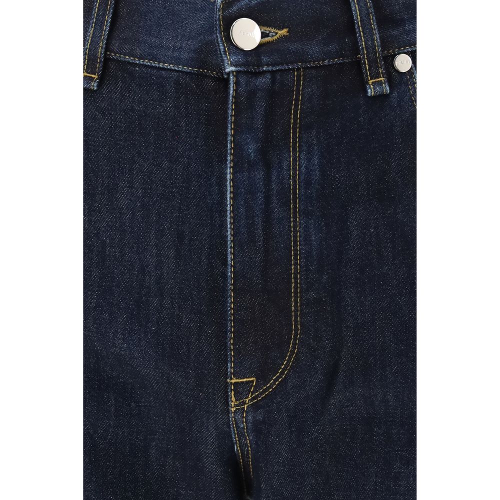 Blaue Jeans aus Baumwolle im geraden Schnitt