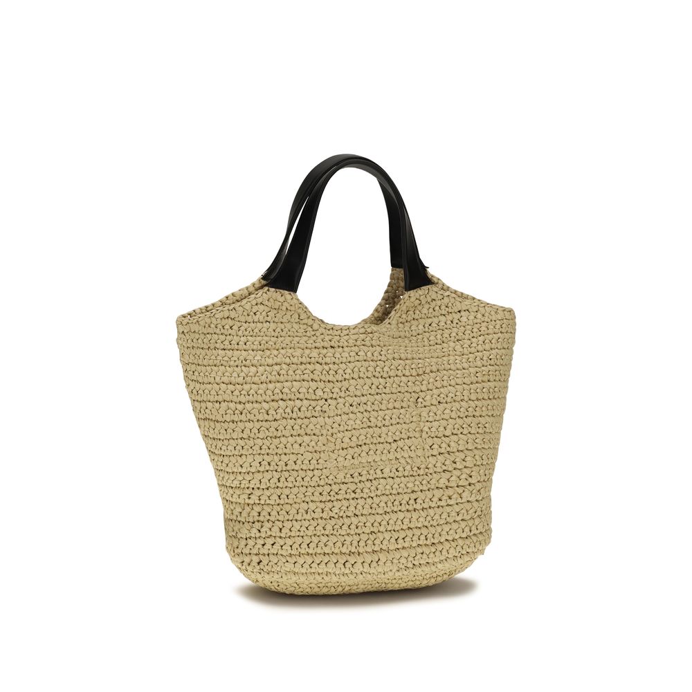 Schultertasche aus beiger Viskose