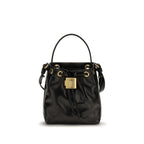 Schwarze Kalbsleder Bos Taurus Bucket Bag