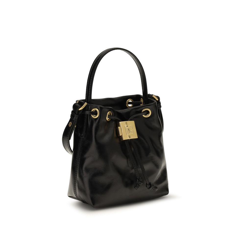 Schwarze Kalbsleder Bos Taurus Bucket Bag
