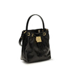 Schwarze Kalbsleder Bos Taurus Bucket Bag