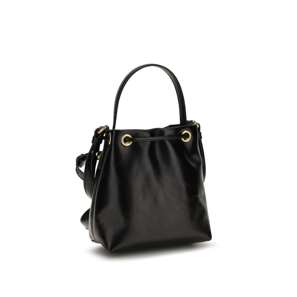 Schwarze Kalbsleder Bos Taurus Bucket Bag