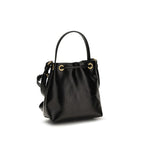 Schwarze Kalbsleder Bos Taurus Bucket Bag
