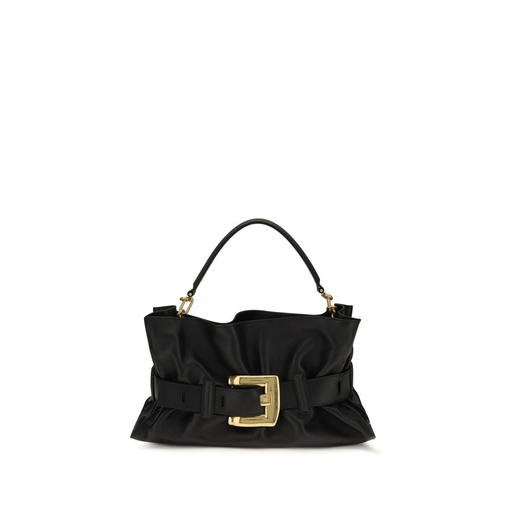 Schwarze Bos Taurus Kalbsleder Schultertasche