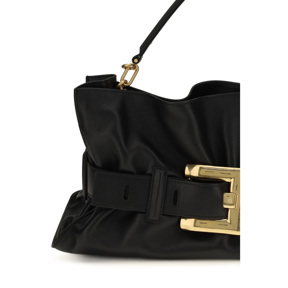 Schwarze Bos Taurus Kalbsleder Schultertasche