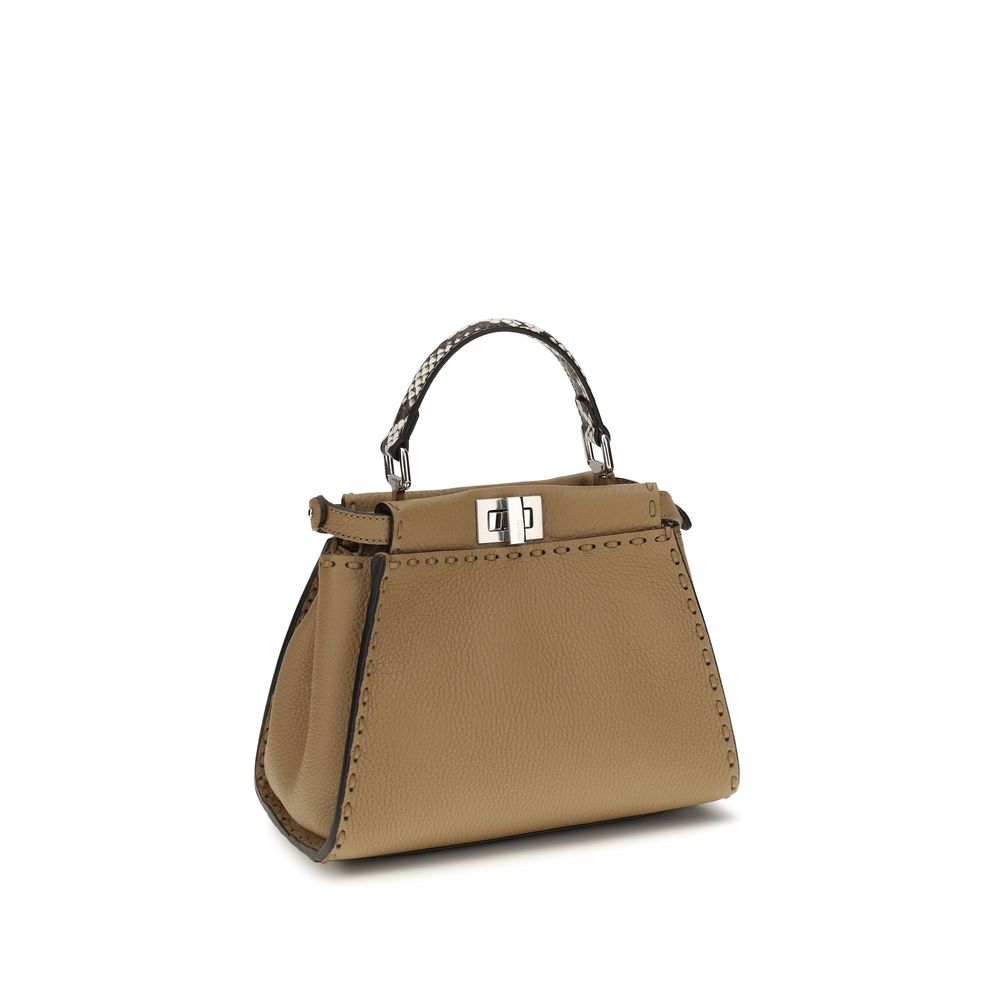 Beige Kalbsleder Bos Taurus Schultertasche