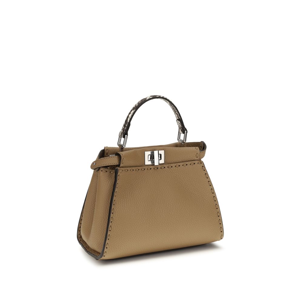 Beige Kalbsleder Bos Taurus Schultertasche