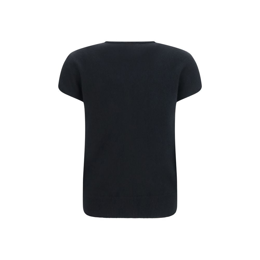 Ärmelloser Pullover aus schwarzer Wolle Oves Aries