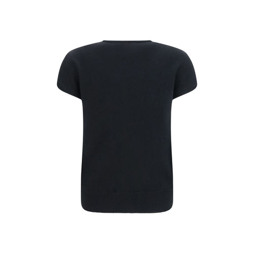 Ärmelloser Pullover aus schwarzer Wolle Oves Aries