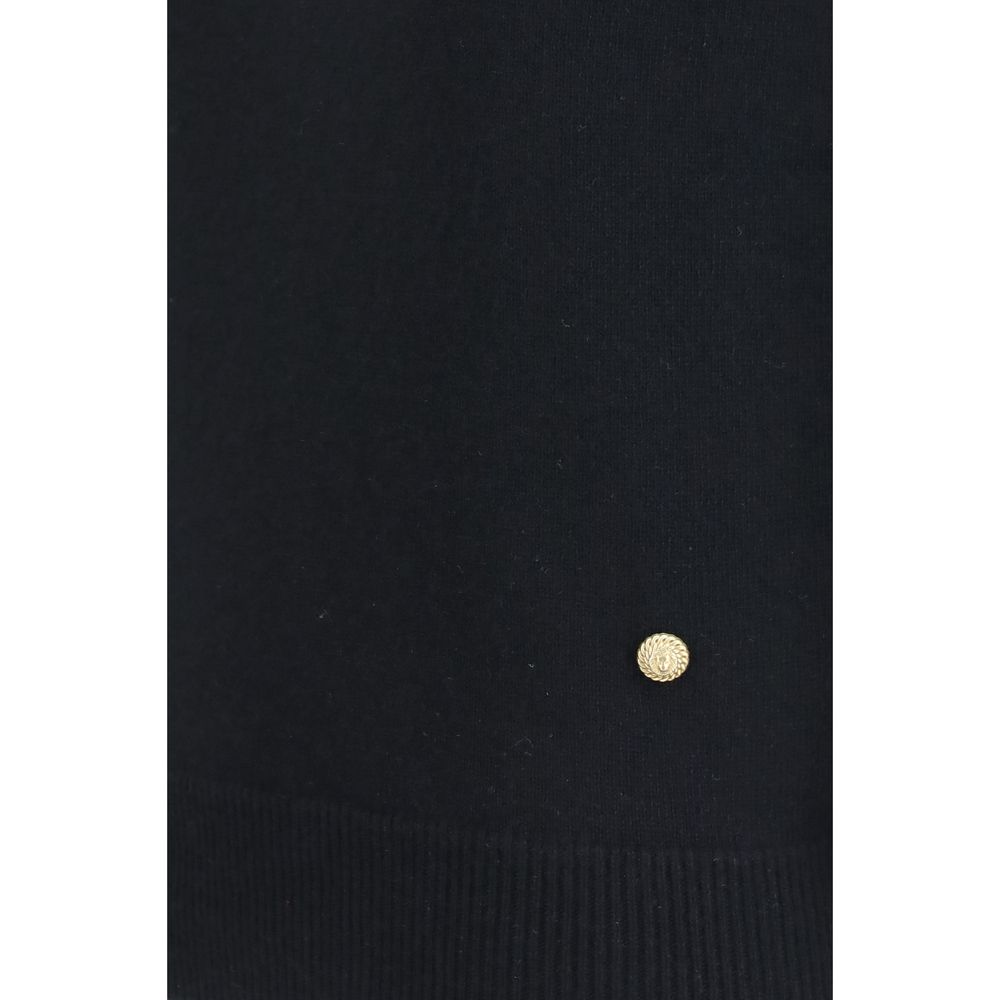 Ärmelloser Pullover aus schwarzer Wolle Oves Aries