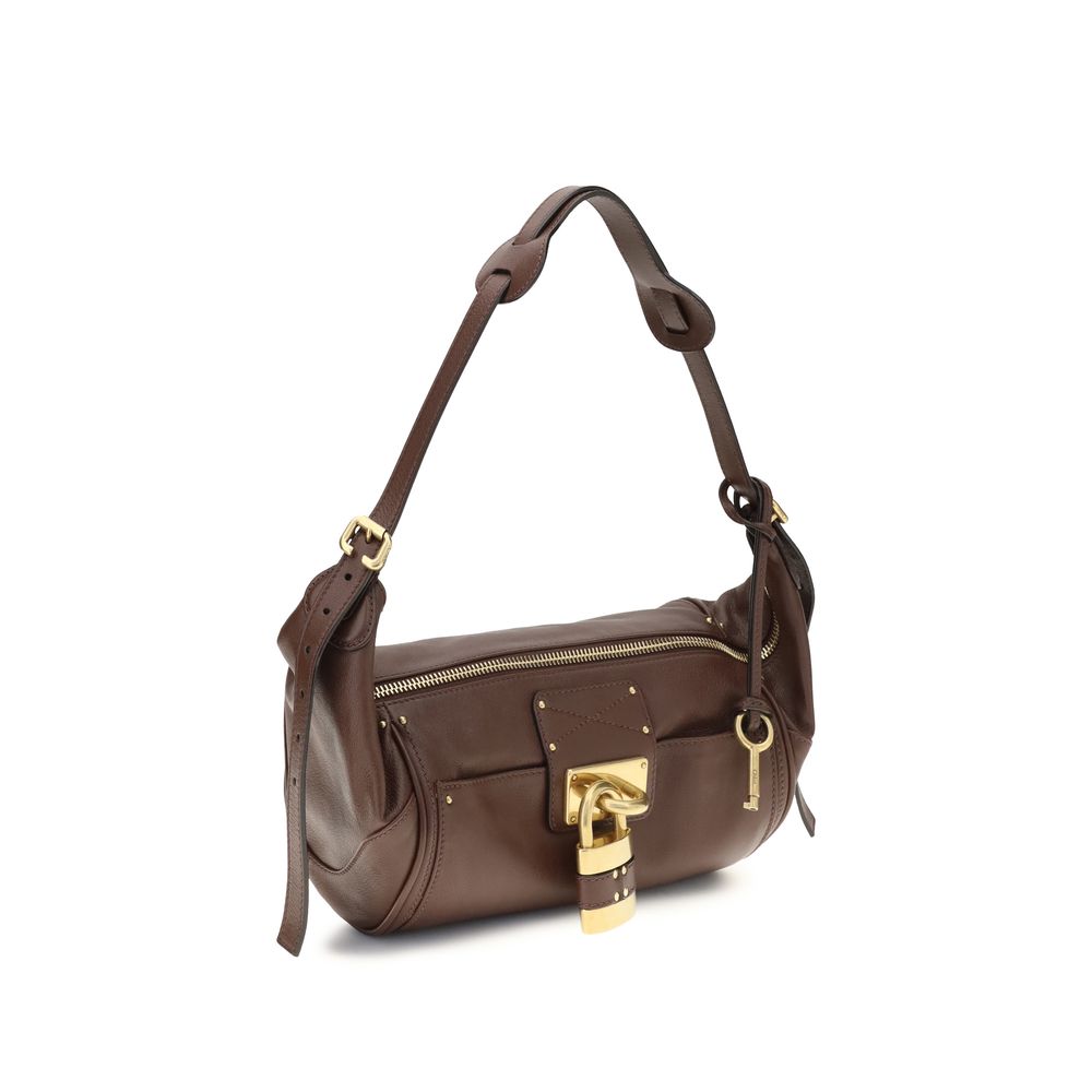 Braune Kalbsleder Bos Taurus Schultertasche