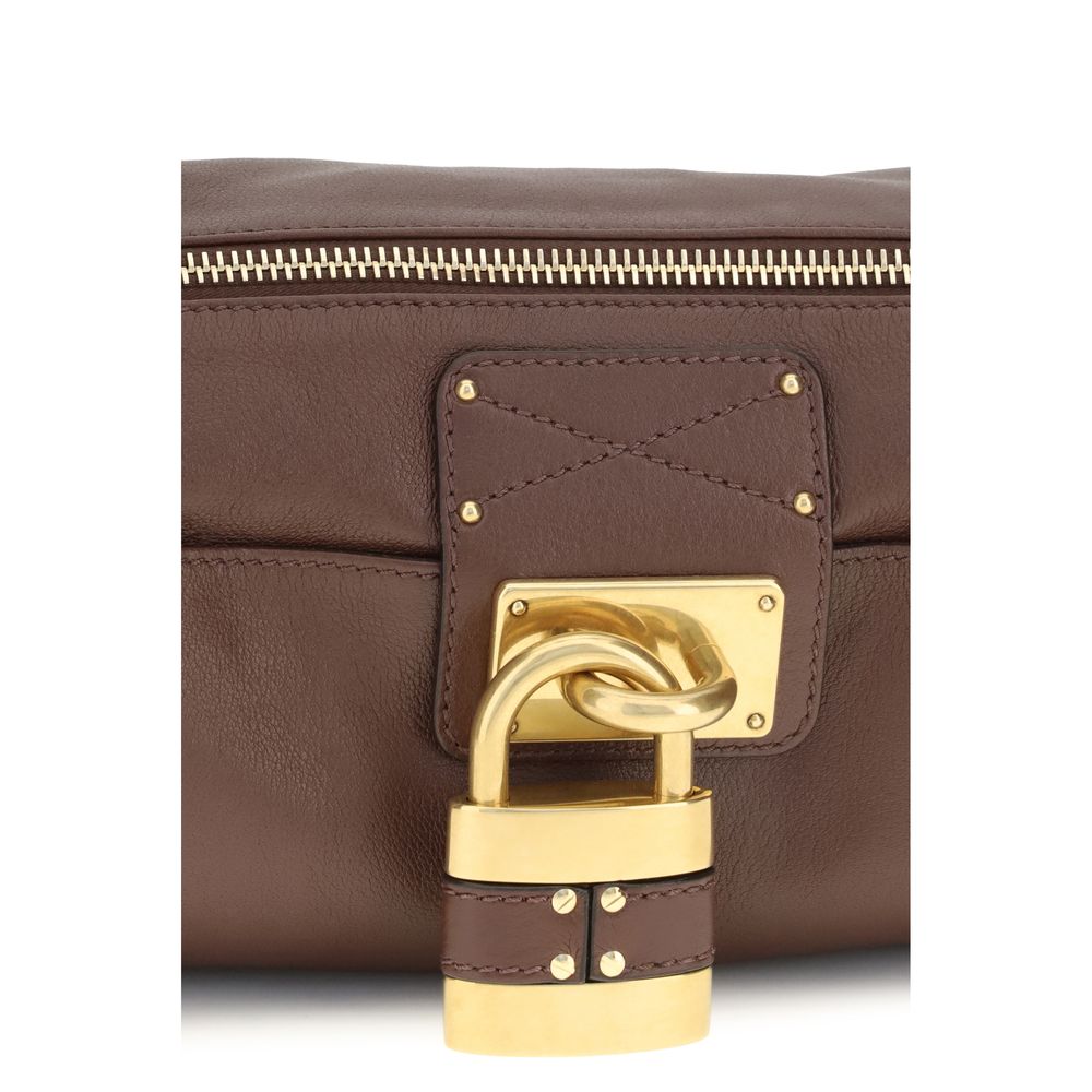 Braune Kalbsleder Bos Taurus Schultertasche