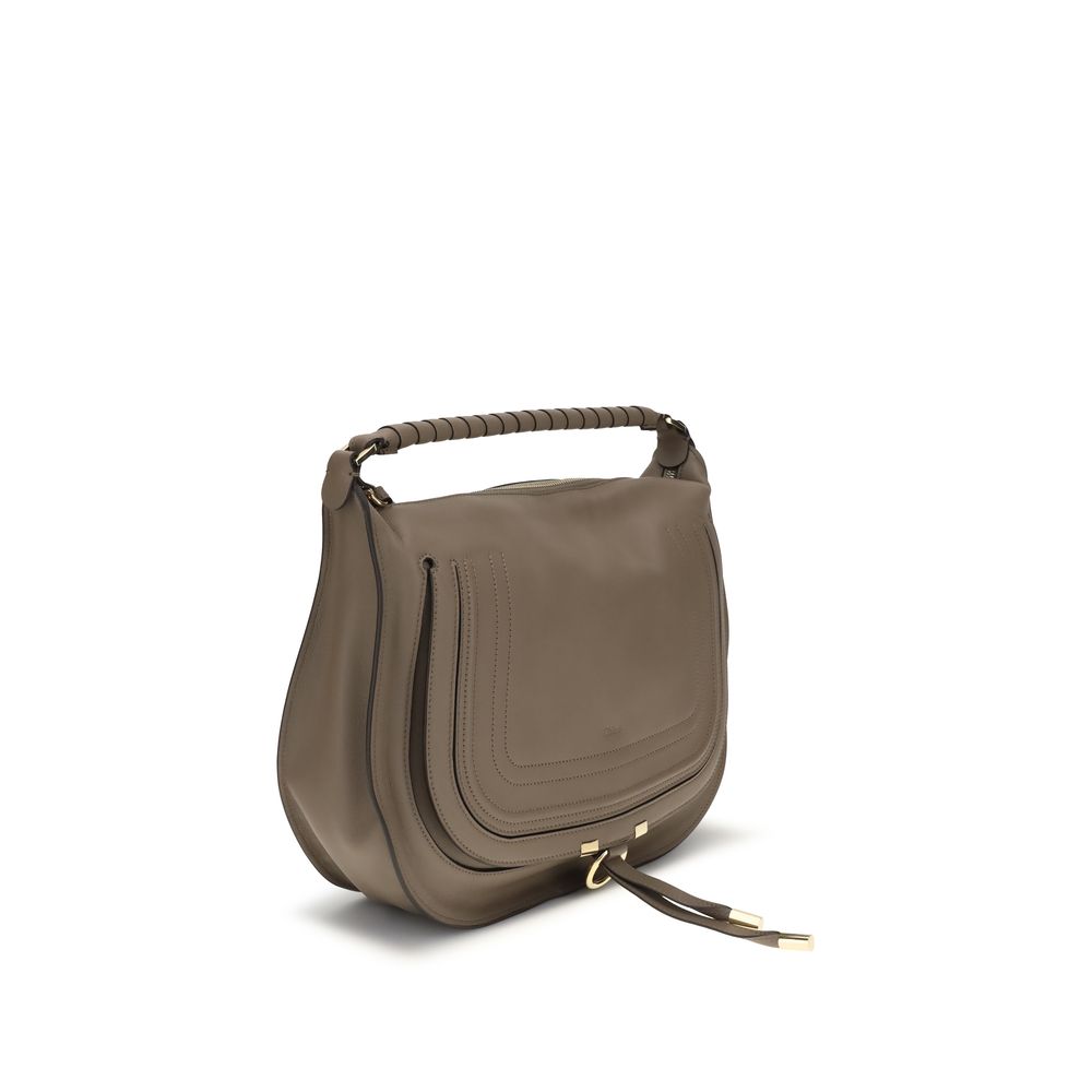 Beige Kalbsleder Bos Taurus Schultertasche