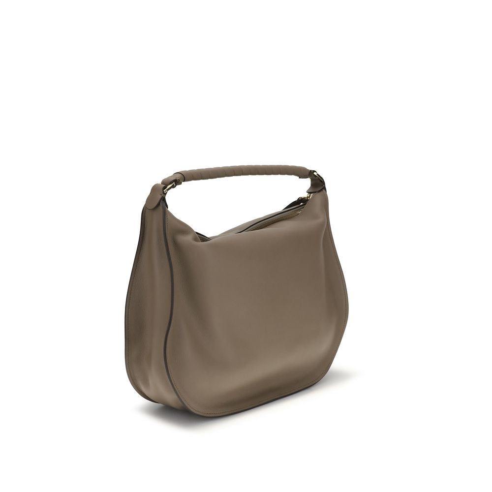 Beige Kalbsleder Bos Taurus Schultertasche